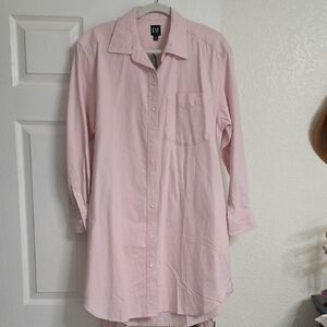 GAP Pink Long Sleeve Shirt Dress